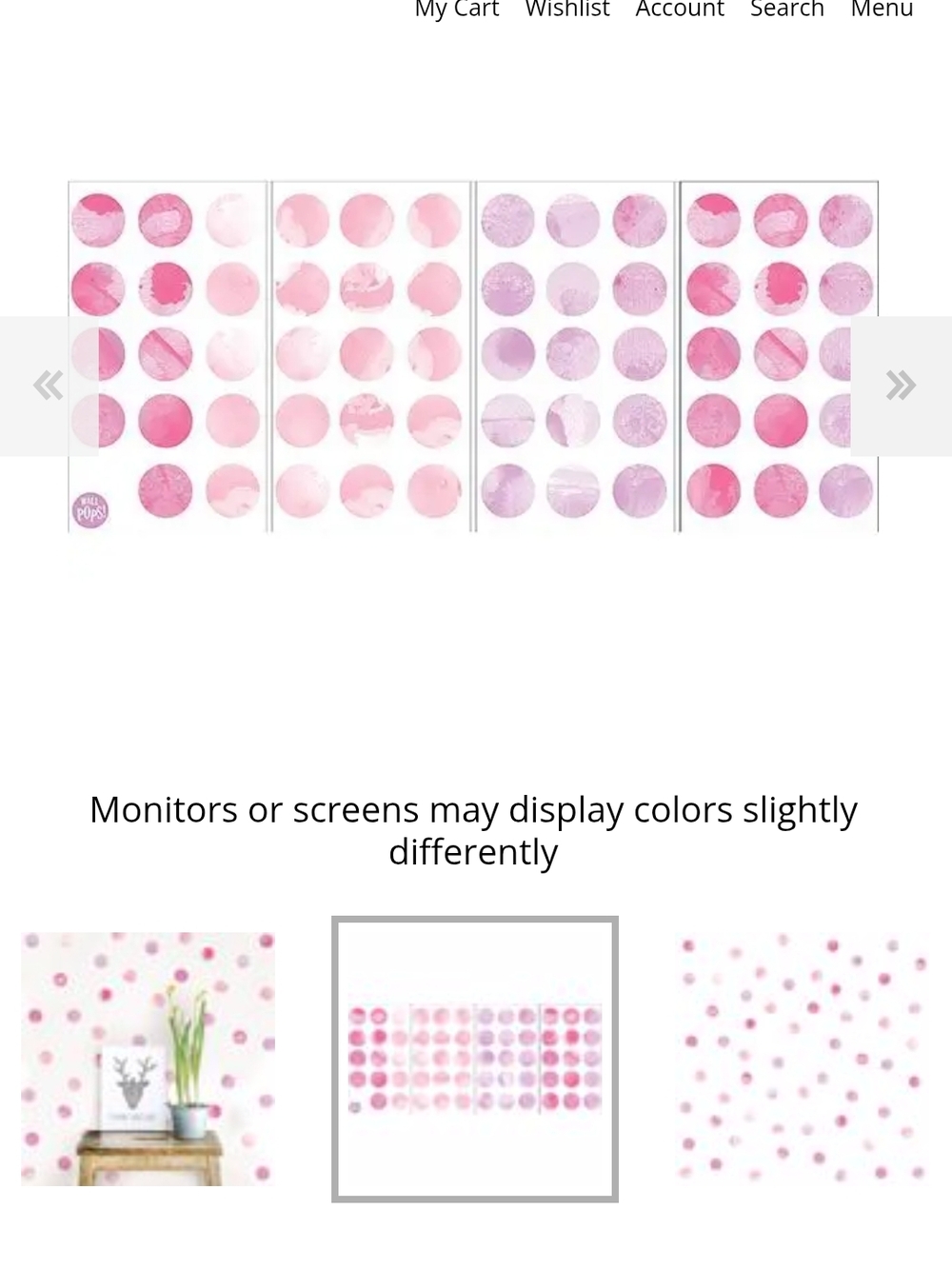Polka Dot Peel-and-Stick Wall Decals - Pink NEW